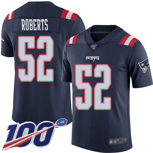 New England Patriots Football 52 100th Season Limited Navy Blue Men Elandon Roberts NFL Jersey